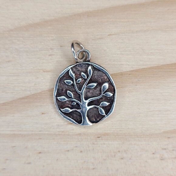 Vintage Sterling Silver Tree Of Life Pendant/Charm 0.75" Inspirational saying - Picture 4 of 10